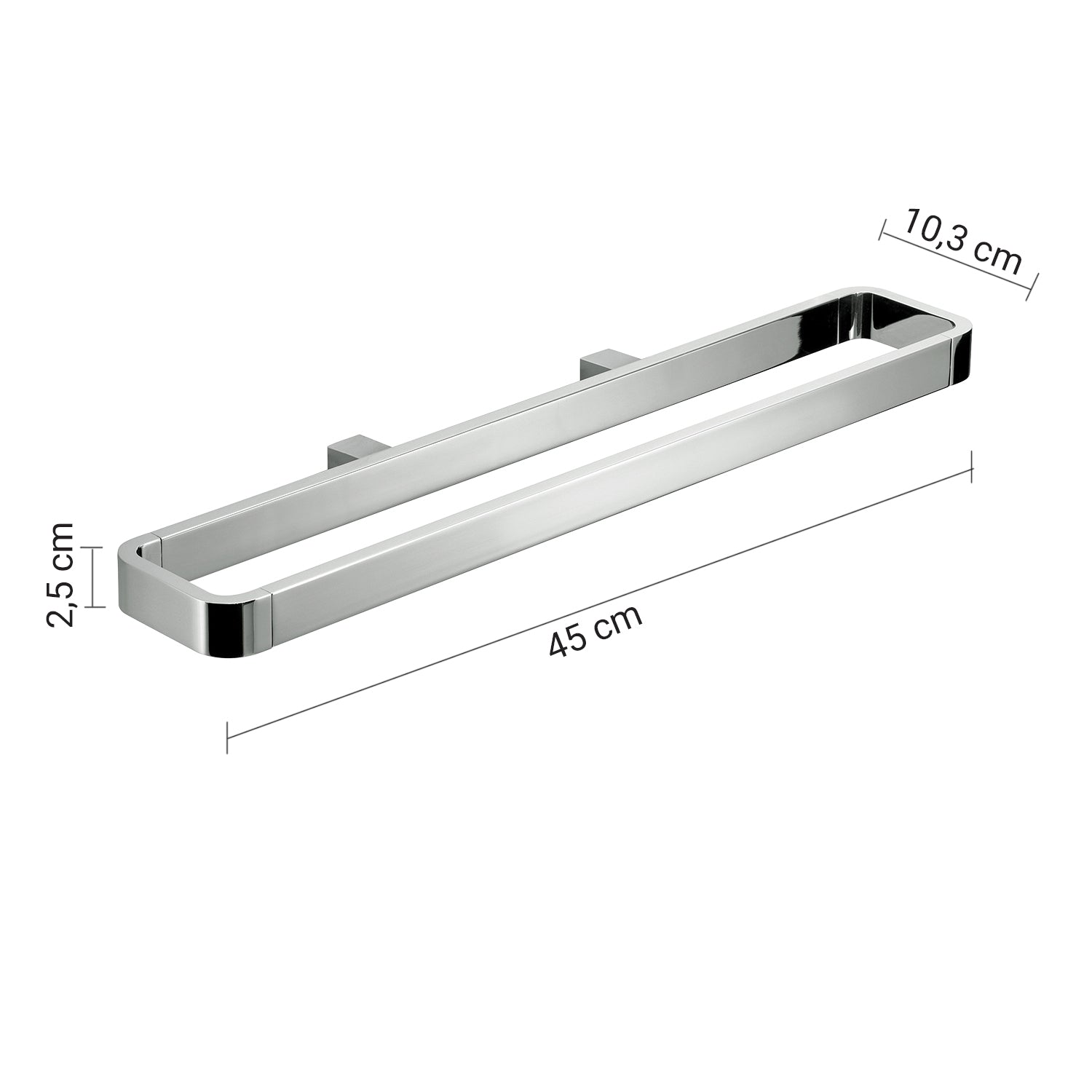 Barra attrezzata porta asciugamani cromato "Lounge"
