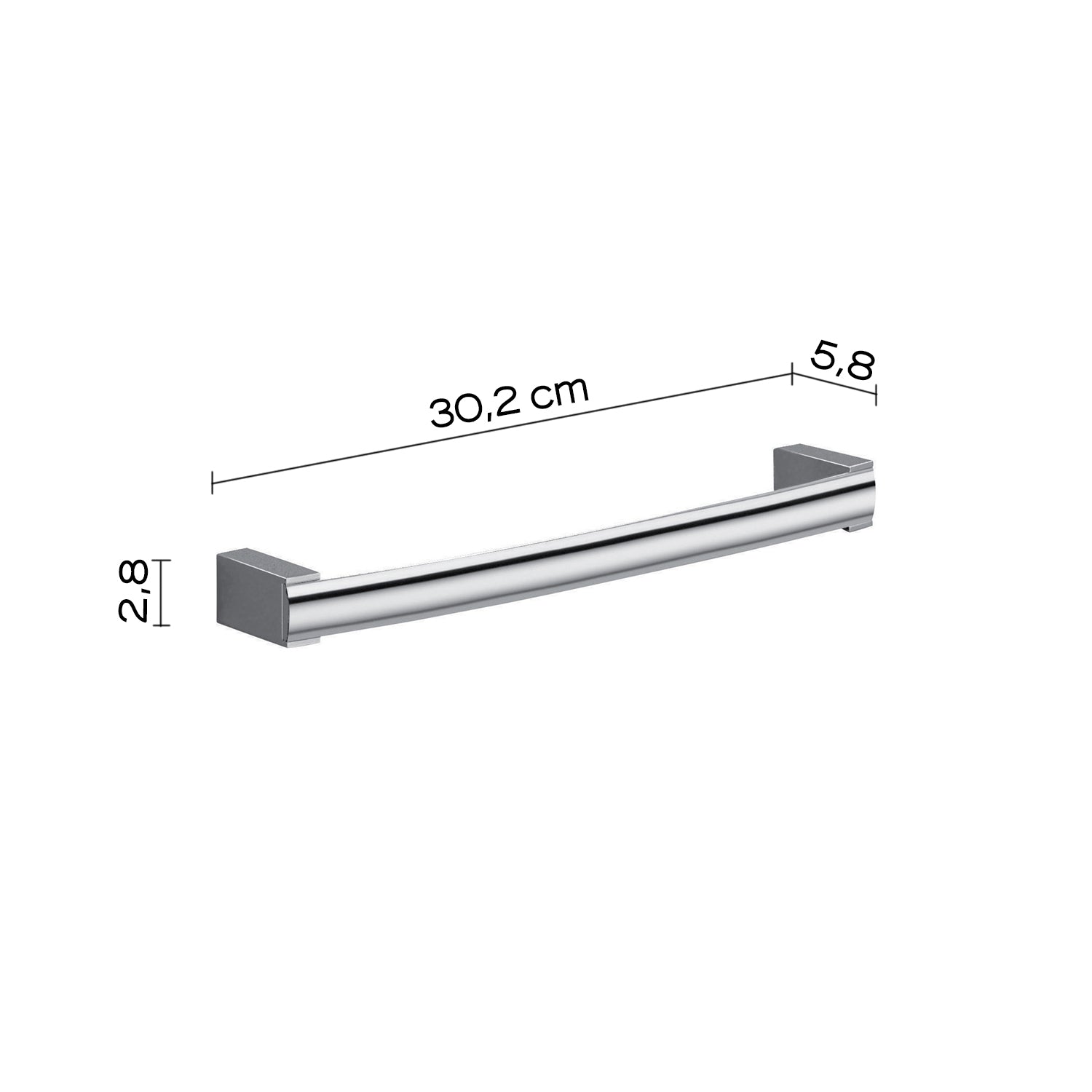 Portasalviette 30 cm cromato "Kent"