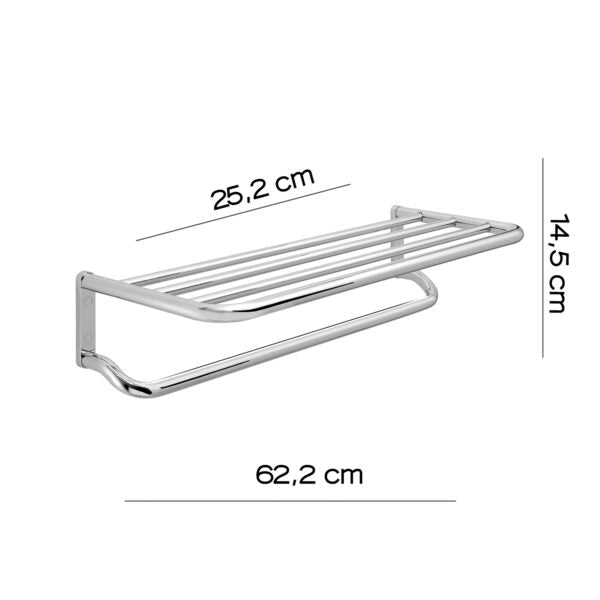 Mensola portasciugamani doppia cromato "Canarie"