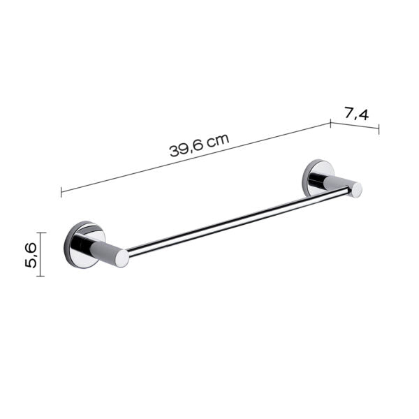 Portasalviette 35 cm cromato "Felce"