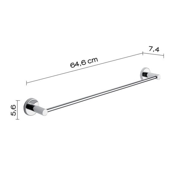 Portasalviette 60 cm cromato "Felce"