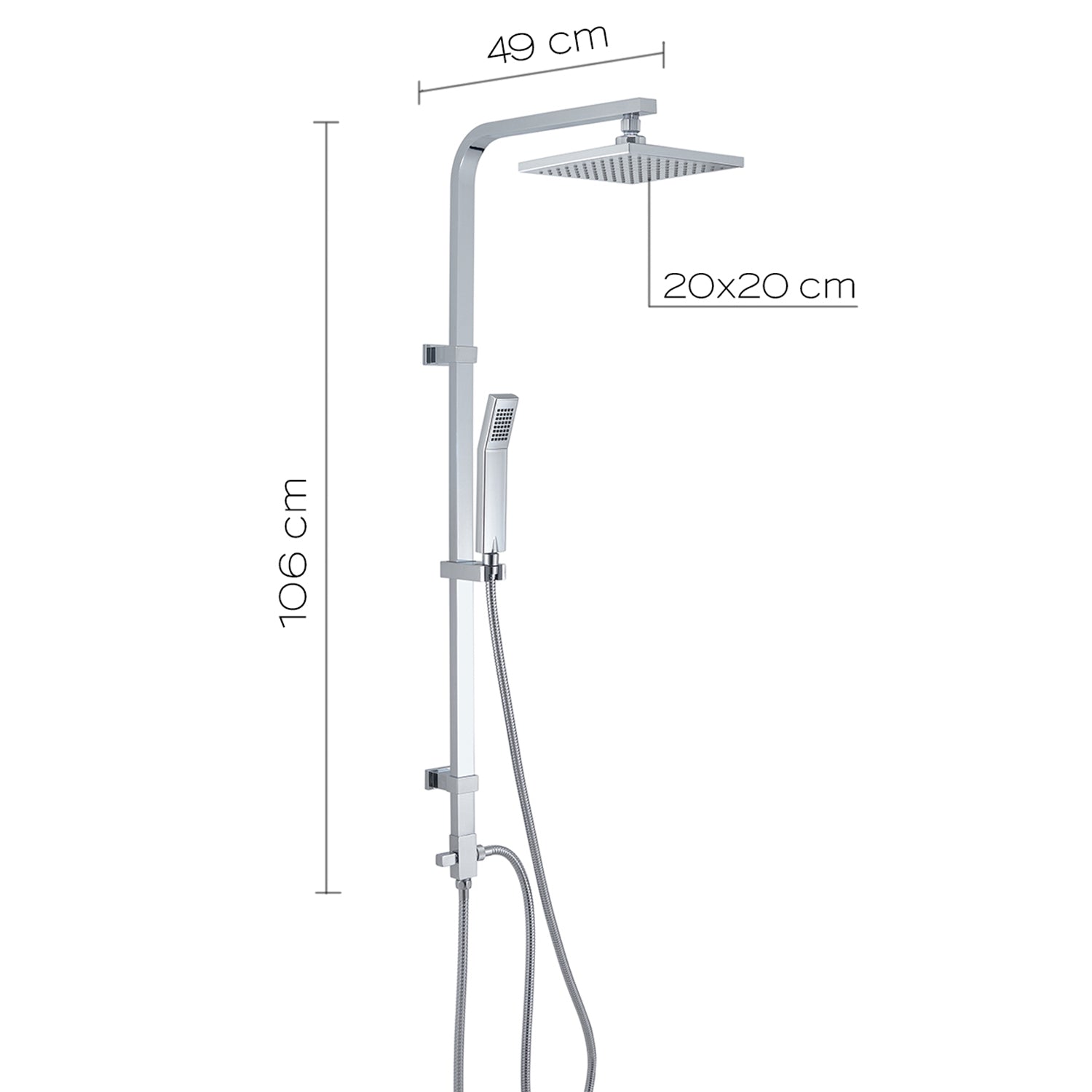 Colonna doccia presa h2o alta 1 getto cromato "Star 02"