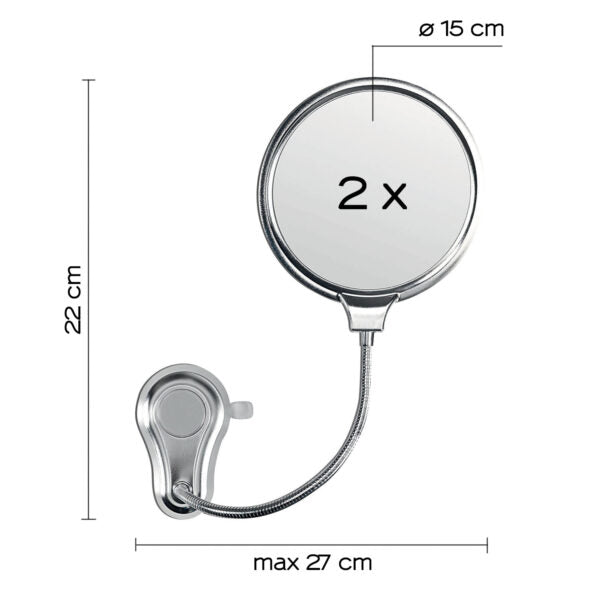 Specchio ingranditore 2x cromato "Hot"