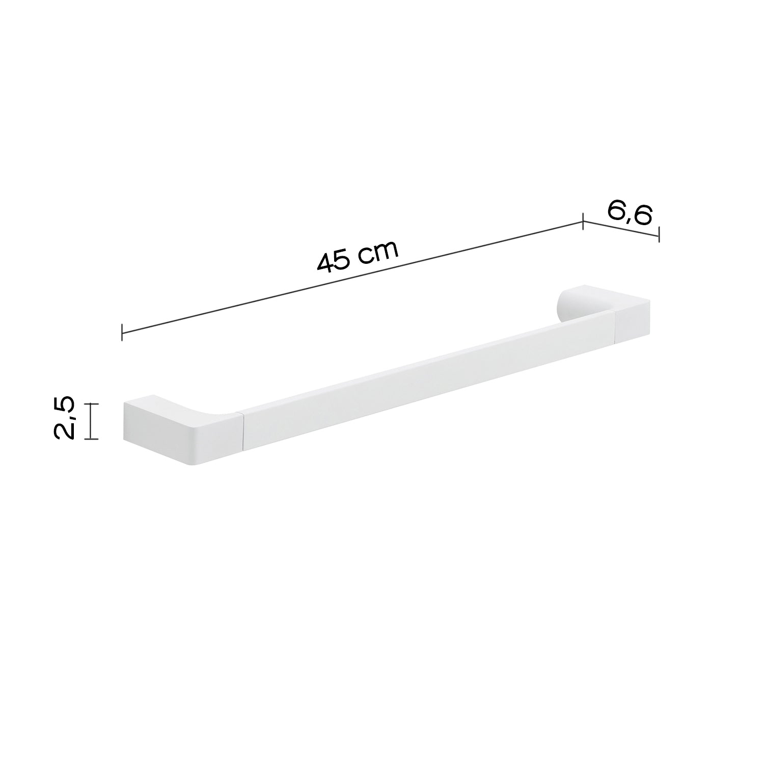 Portasalviette 45 cm bianco matt "Pirenei"