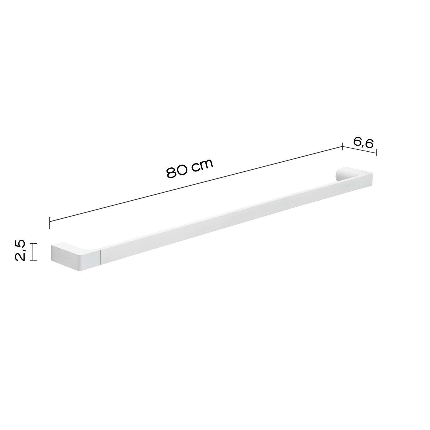 Porta salviette 80 cm bianco matt "Pirenei"