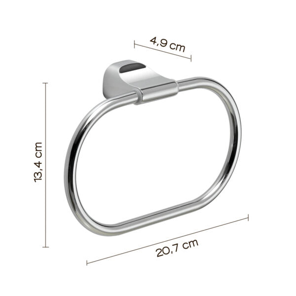 Porta asciugamani ad anello cromato "Stelvio"