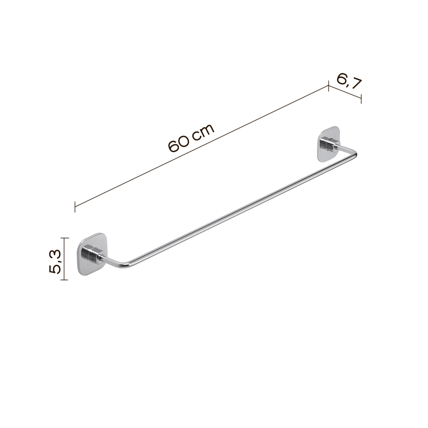 Portasalviette 60 cm cromato "Teide"