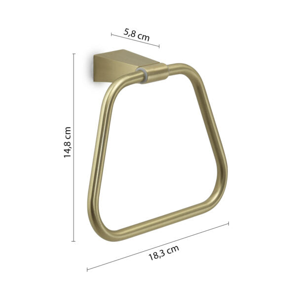 Porta asciugamani ad anello oro matt "Tonale"