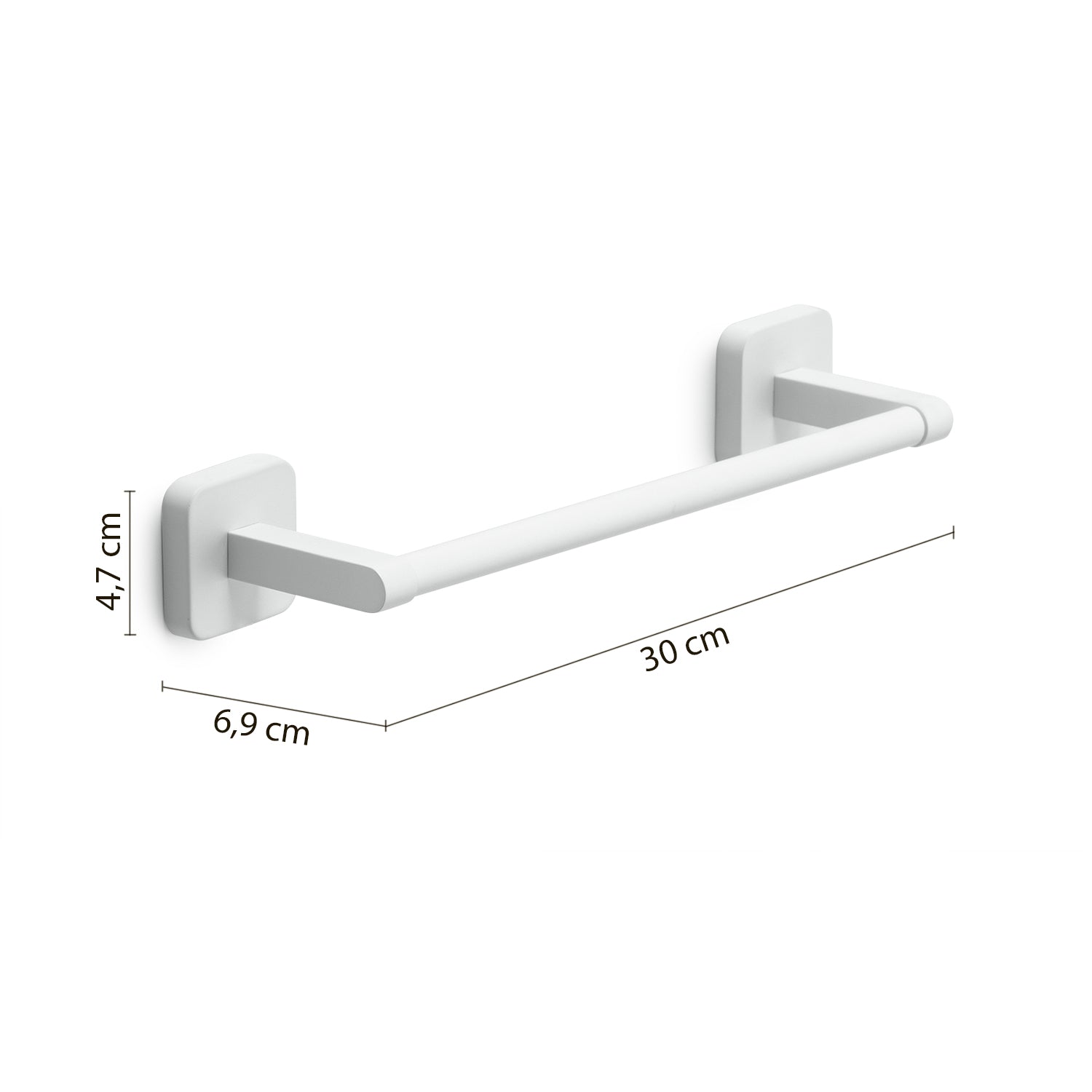 Porta asciugamani 30 cm bianco matt "Tonga"