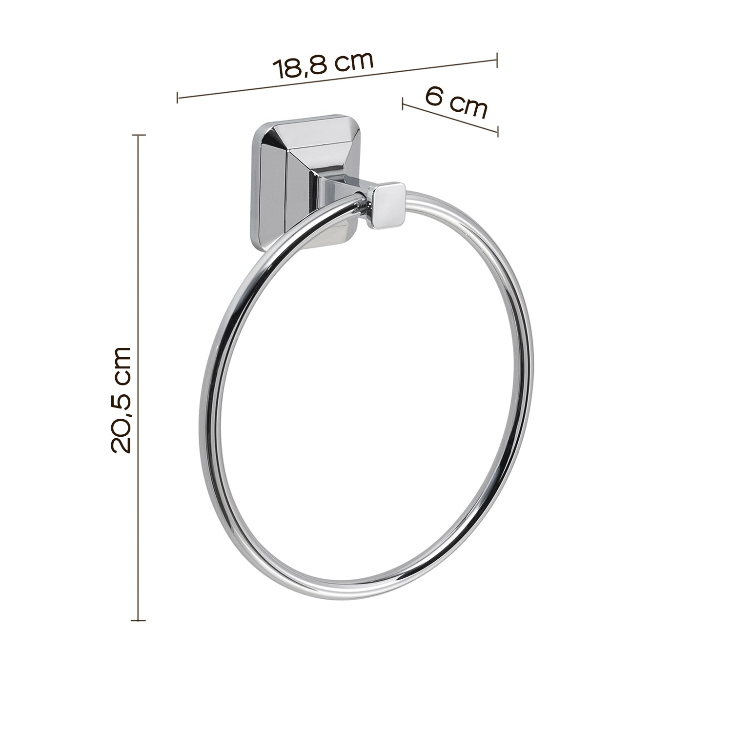 Porta asciugamani ad anello cromato "Ventus"