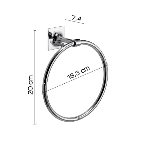 Porta asciugamani ad anello cromato "Wizard"