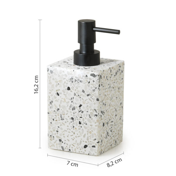 Dispenser sapone graniglia marmo bianco "Zoe"