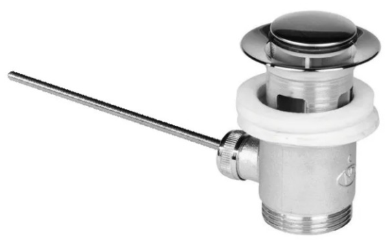 Piletta di scarico in ottone cromato con saltarello automatico per lavabo o bidet - 11/4"