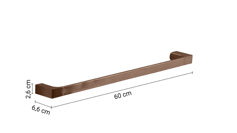 Portasalviette 60 cm oro rosa "Pirenei"