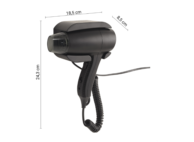 Phon 1200 w con supporto a parete nero matt "Tramontana"