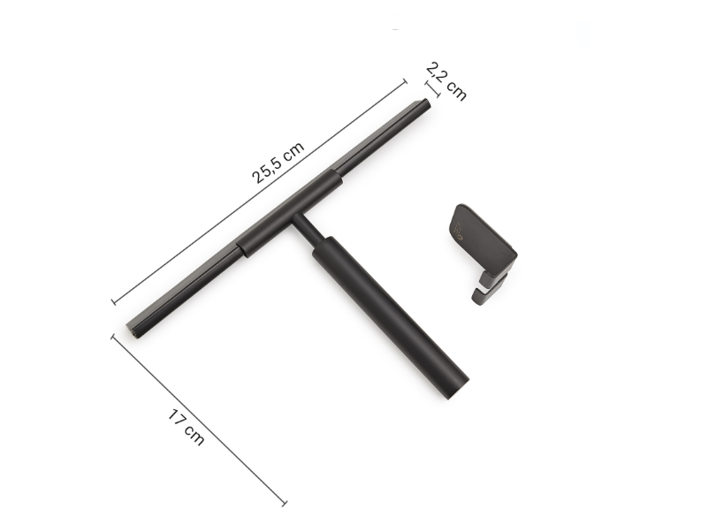 Set tergivetro e gancio nero matt "Odino"