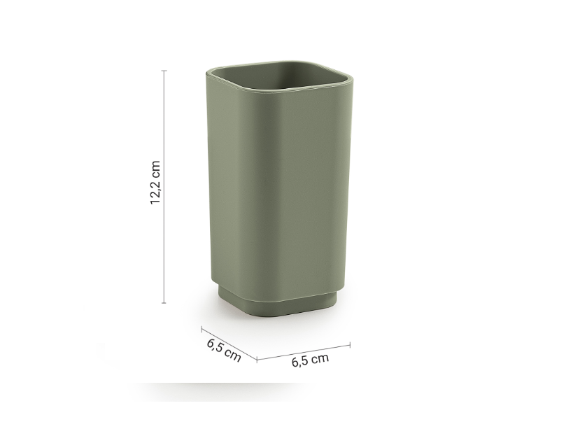 Portaspazzolini verde salvia matt "Seventy ekopla' "