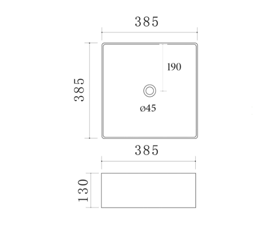 Lavabo in ceramica bianco 39 X 39 cm MOD. LA54