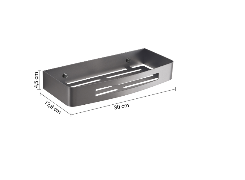 Portaoggetti doccia gun metal "Nerva"