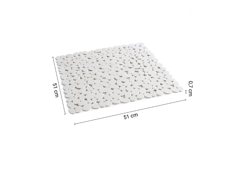 Tappeto antiscivolo doccia 51x51 - PVC bianco matt "Rio"