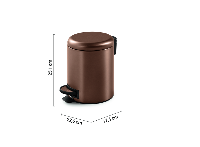 Portarifiuti 3 lt oro rosa "Potty"