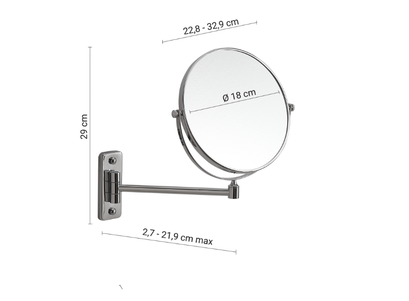 Specchio ingraditore cromato "Mia"