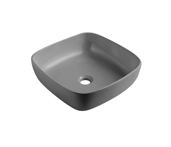 Lavabo da appoggio grigio opaco in ceramica diam. 40 x 40,5 cm MOD. LVM03