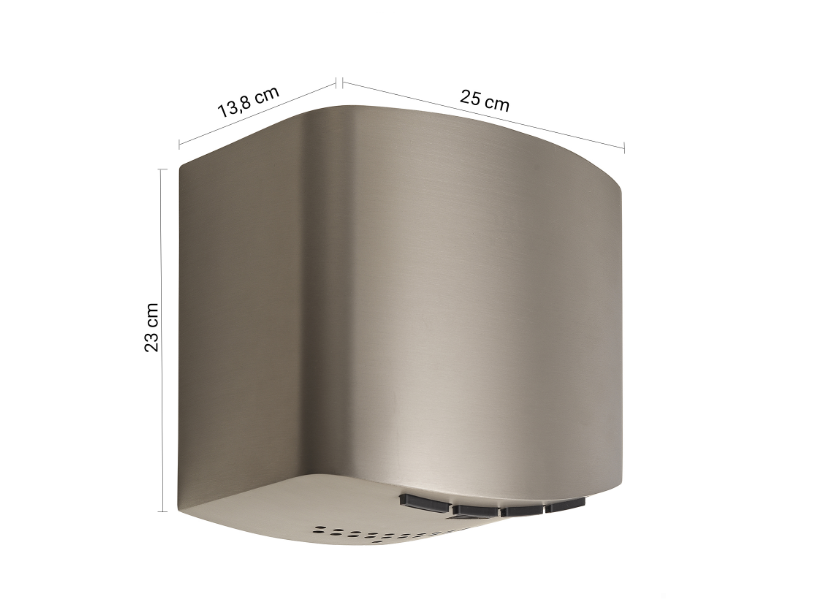 Asciugamani elettrico a fotocellula spazzolato 1400W "Monsoon"