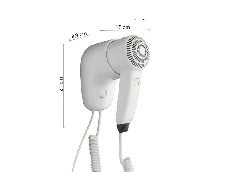 Phon 1200 w con supporto a parete bianco "Scirocco"