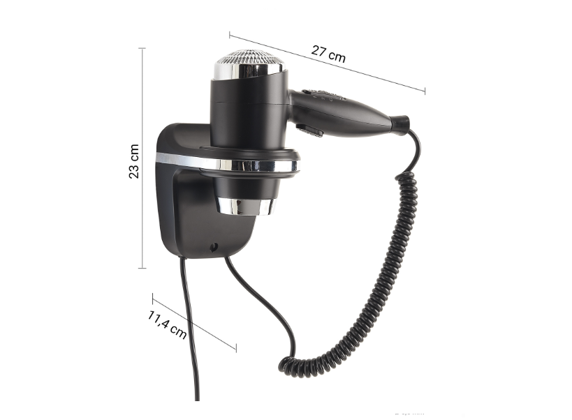 Phon 1600 w con supporto a parete nero matt "Libeccio"