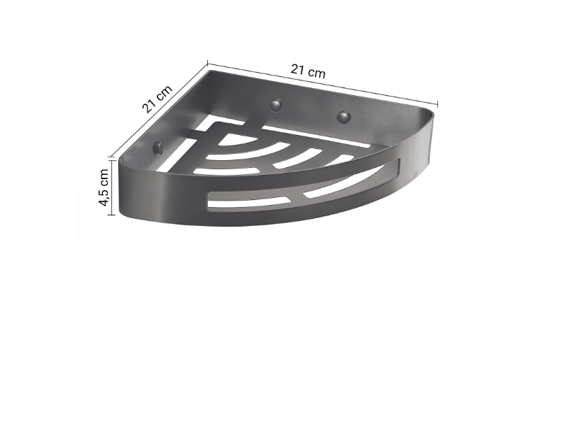 Portaoggetti angolare doccia gun metal "Nerva"