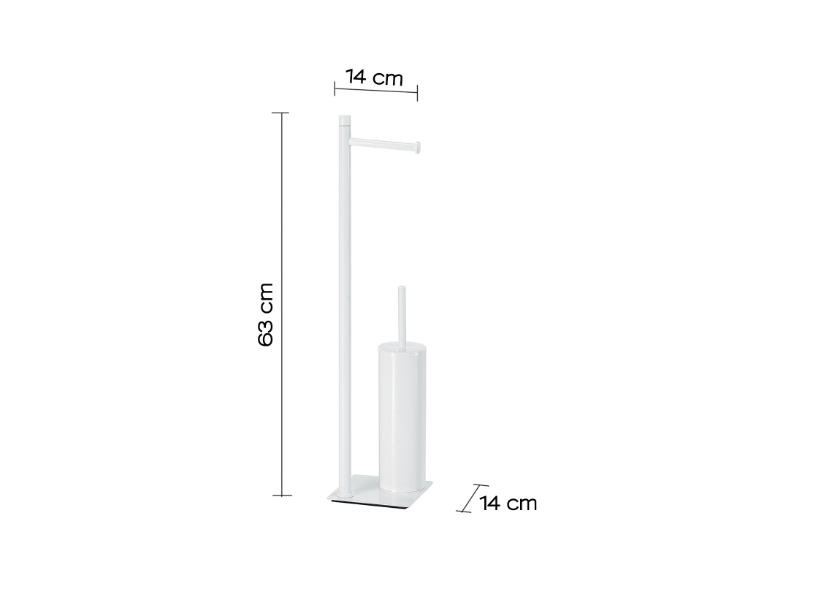 Piantana porta rotolo e porta scopino bianco "Trilly"