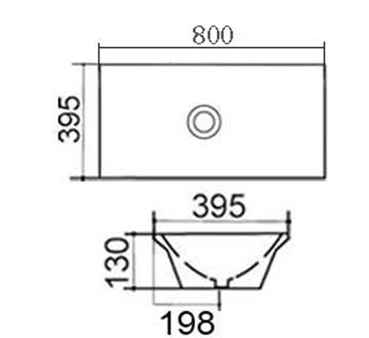 Lavabo da appoggio 80 x 39.5 cm mod. LA24