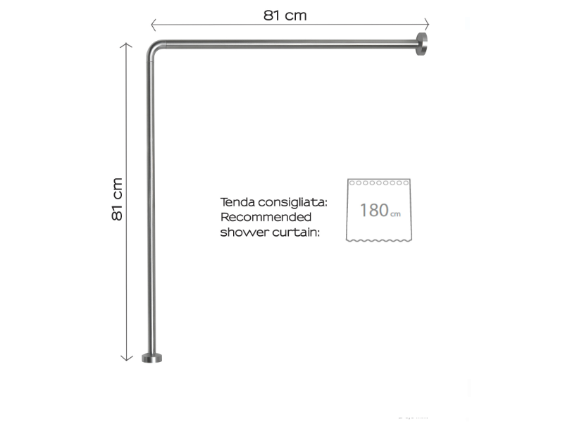 Asta angolare alluminio anodizzato 78x78