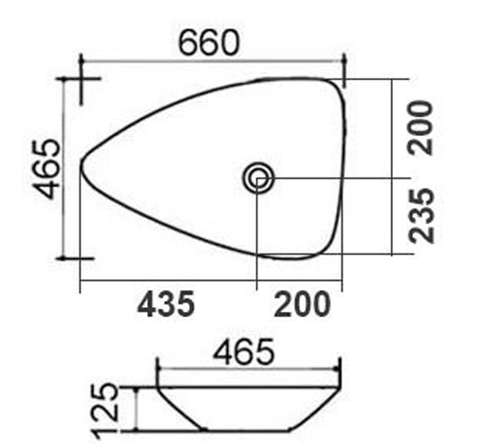 Lavabo in ceramica bianco 66 X 46.5 cm MOD. LA36