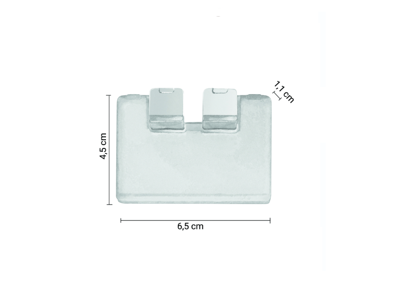 Gancio trasparente goffrato angolare "Augustus"