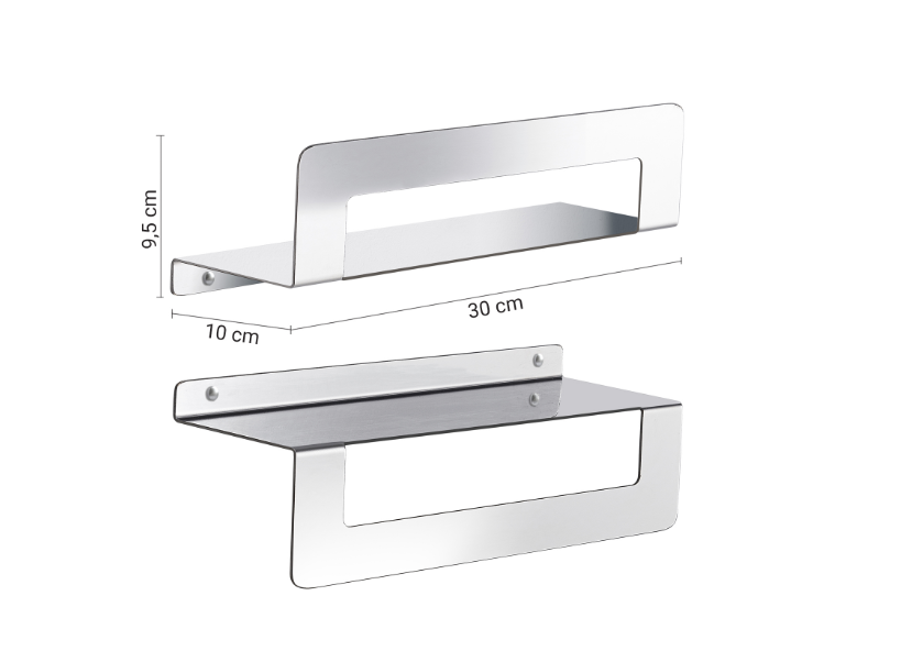 Mensola cromata con porta asciugamani cm 30 "Cleo"