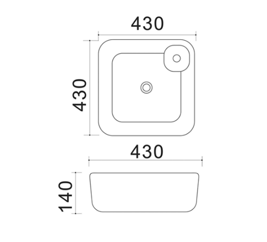 Lavabo in ceramica bianco 42 X 42 cm MOD. LA56