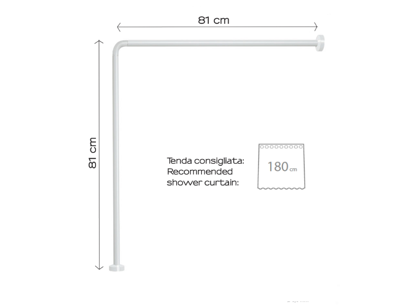 Asta angolare bianca 78x78