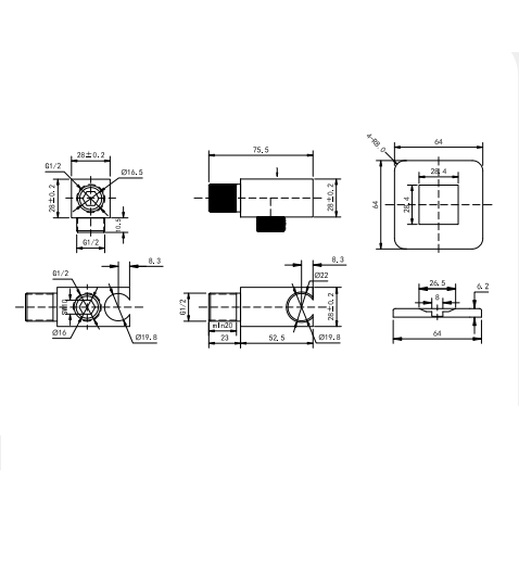 Kit doccia cromato modello "Square"