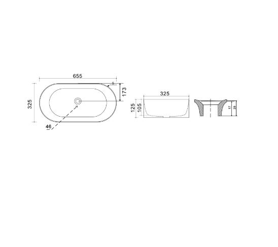 Lavabo in ceramica bianco 65,5 X 32,5 cm MOD. LA74