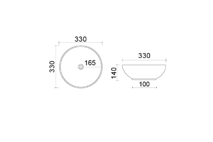 Lavabo da appoggio in ceramica bianco 33 cm MOD. LVA02