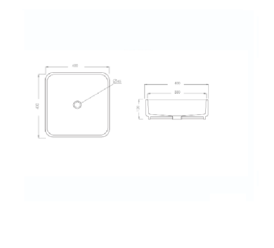 Lavabo in ceramica bianco 40 X 40 cm MOD. LA66