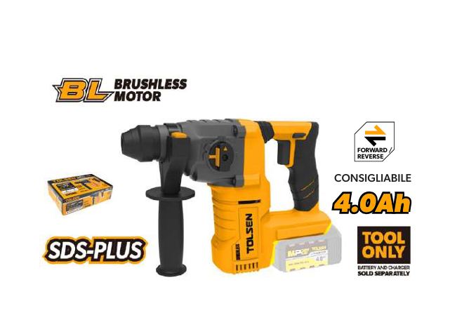 Tassellatore demolitore brushless a batteria Colpi al minuto: 0-4800 bpm Tolsen