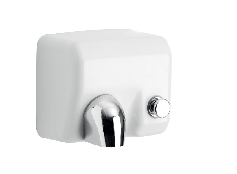 Asciugamani elettrico antivandalo a con pulsante bianco 2300 W "New Burian"