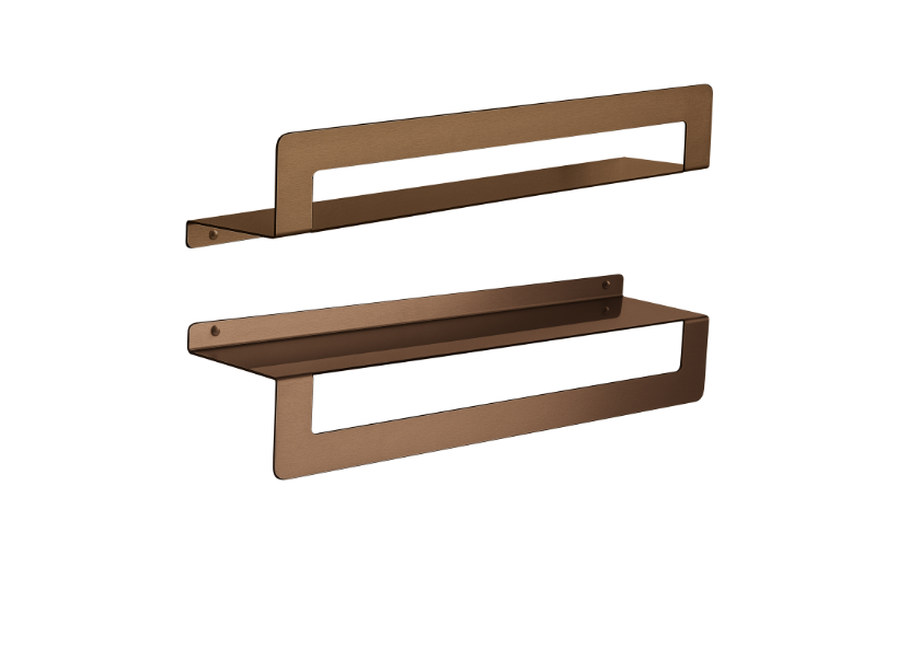 Mensola oro rosa con porta asciugamani cm 50 "Cleo"