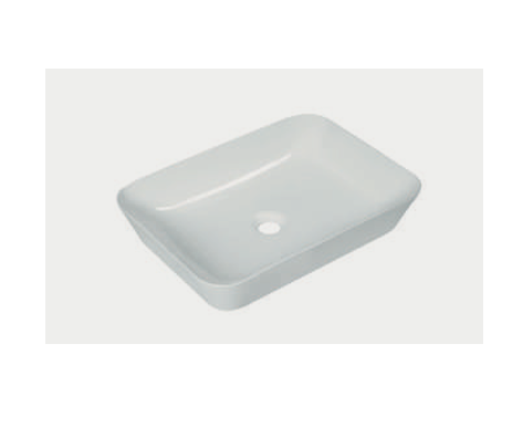 Lavabo rettangolare stondato d'appoggio
