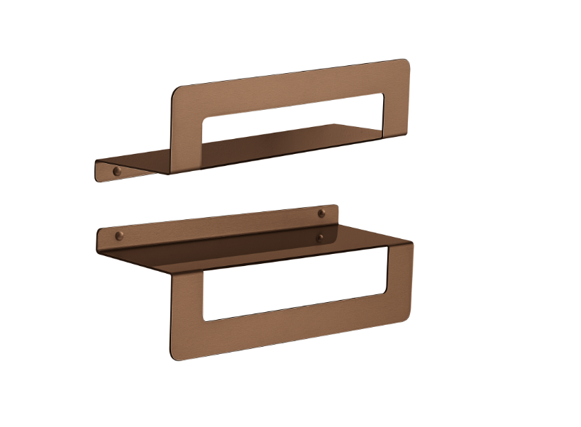 Mensola oro rosa con porta asciugamani cm 30 "Cleo"