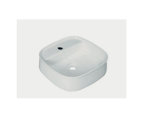 Lavabo quadrato stondato d'appoggio