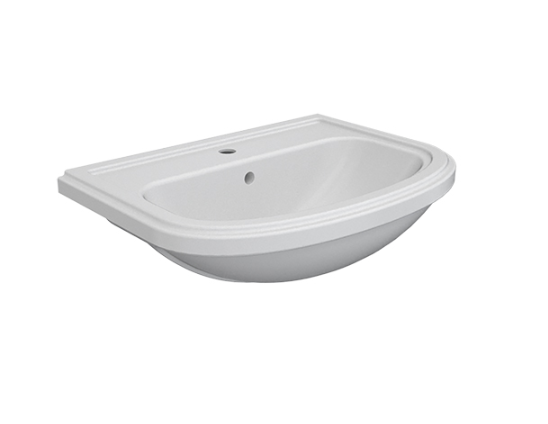 Lavabo semincasso bianco opaco in ceramica  56 x 48 cm MOD. RSI02